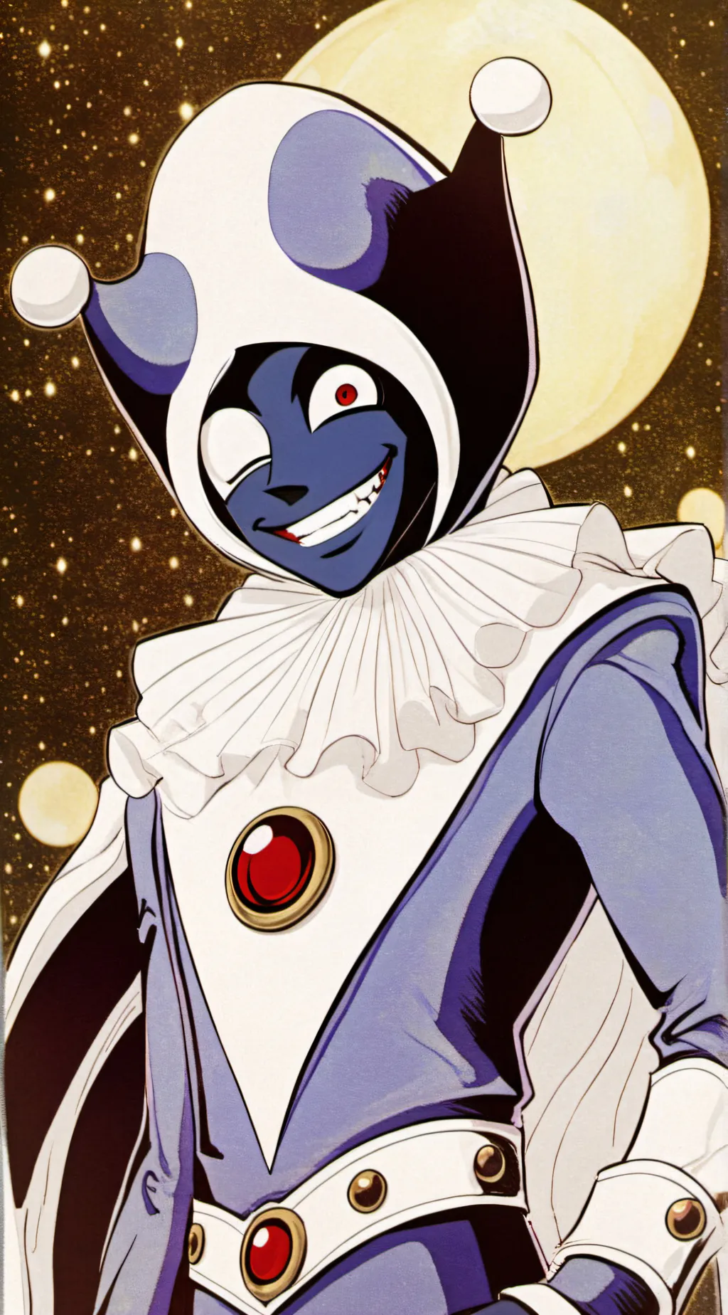 ai character: Sams Evel luner  background