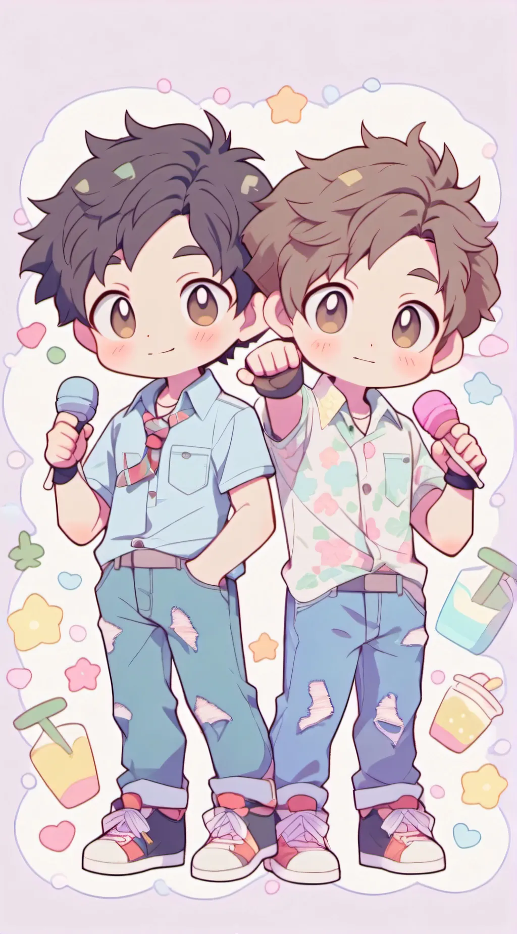 ai character: Luca and Alberto  background