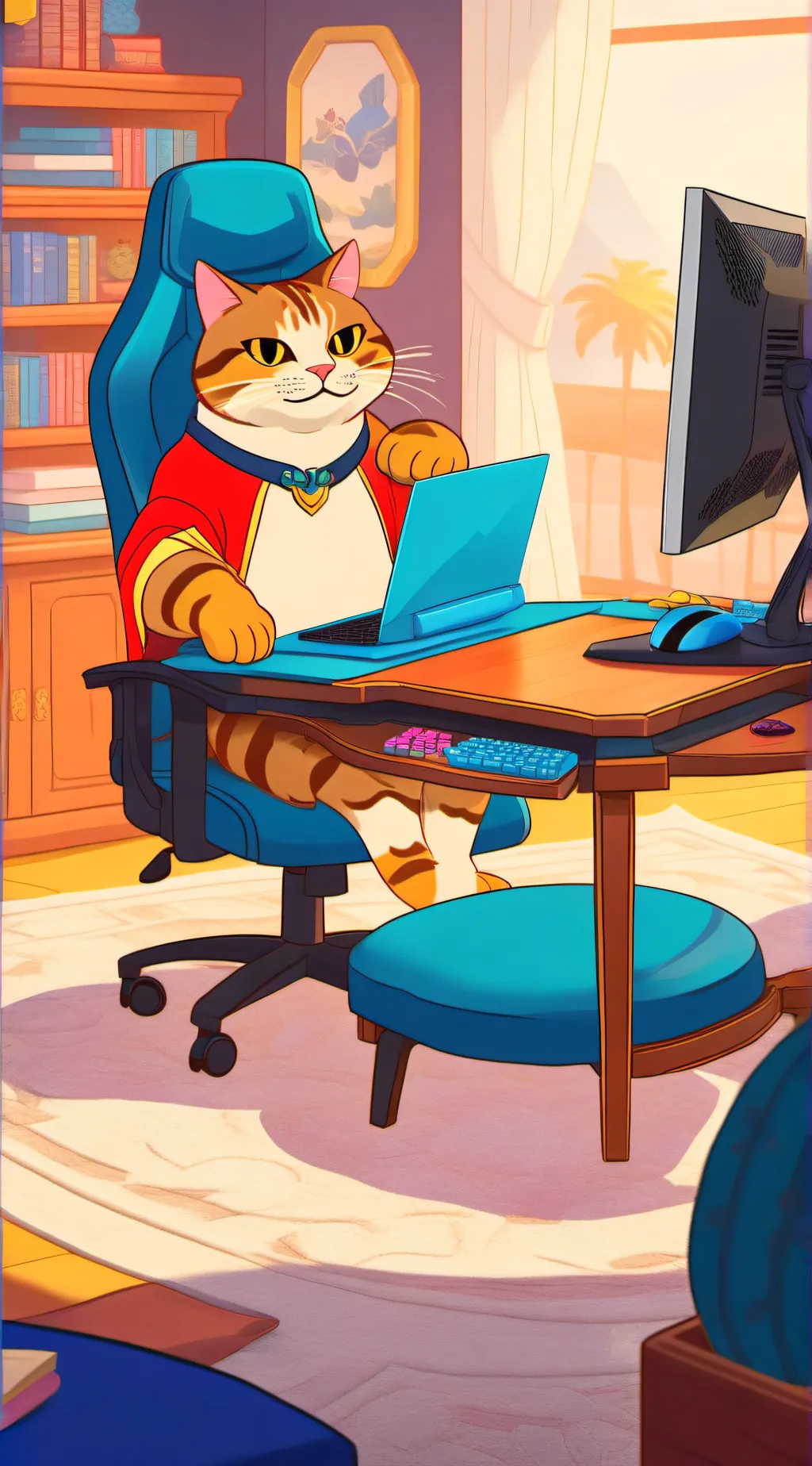 ai character: Gaming Cat background