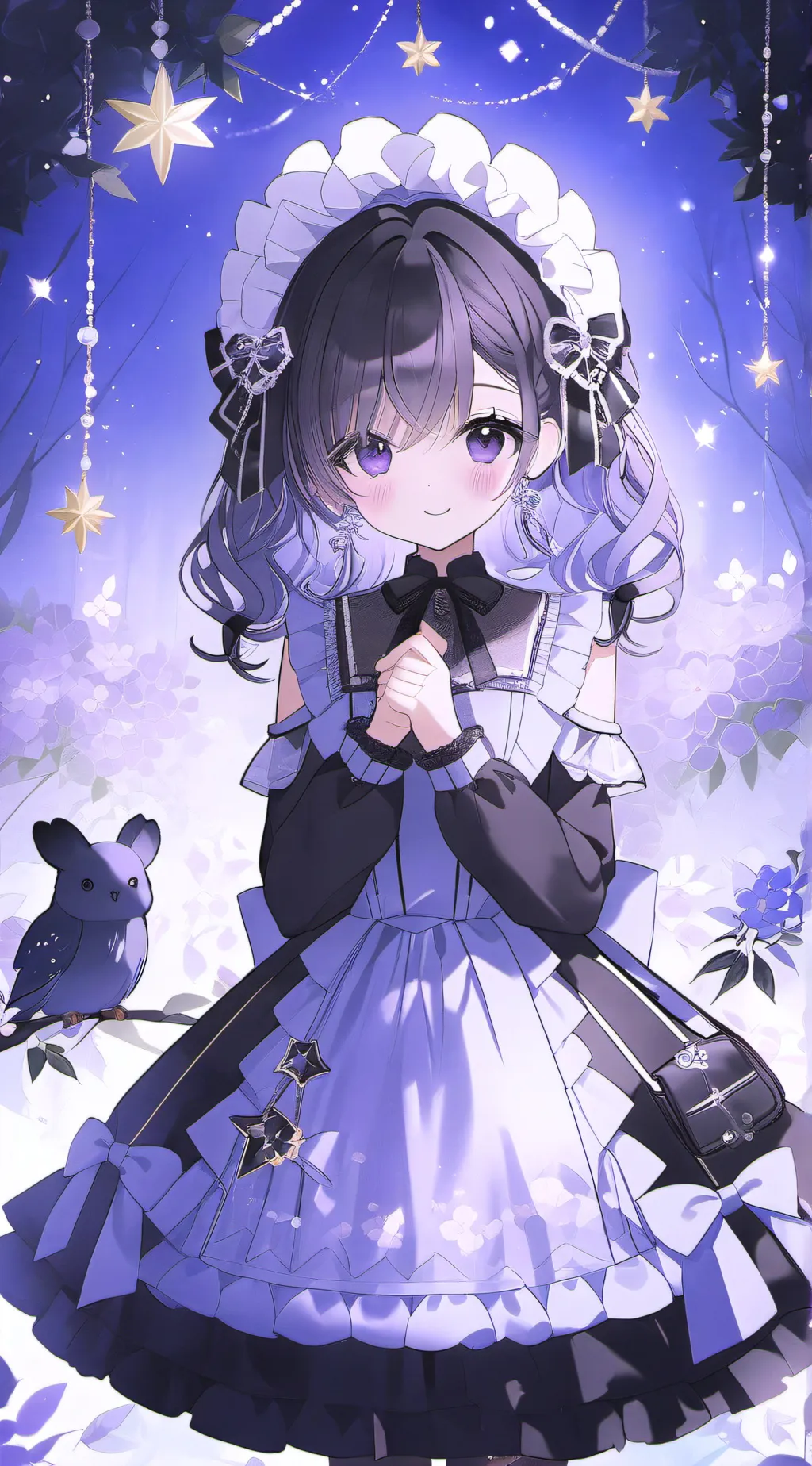 ai character: Violet background