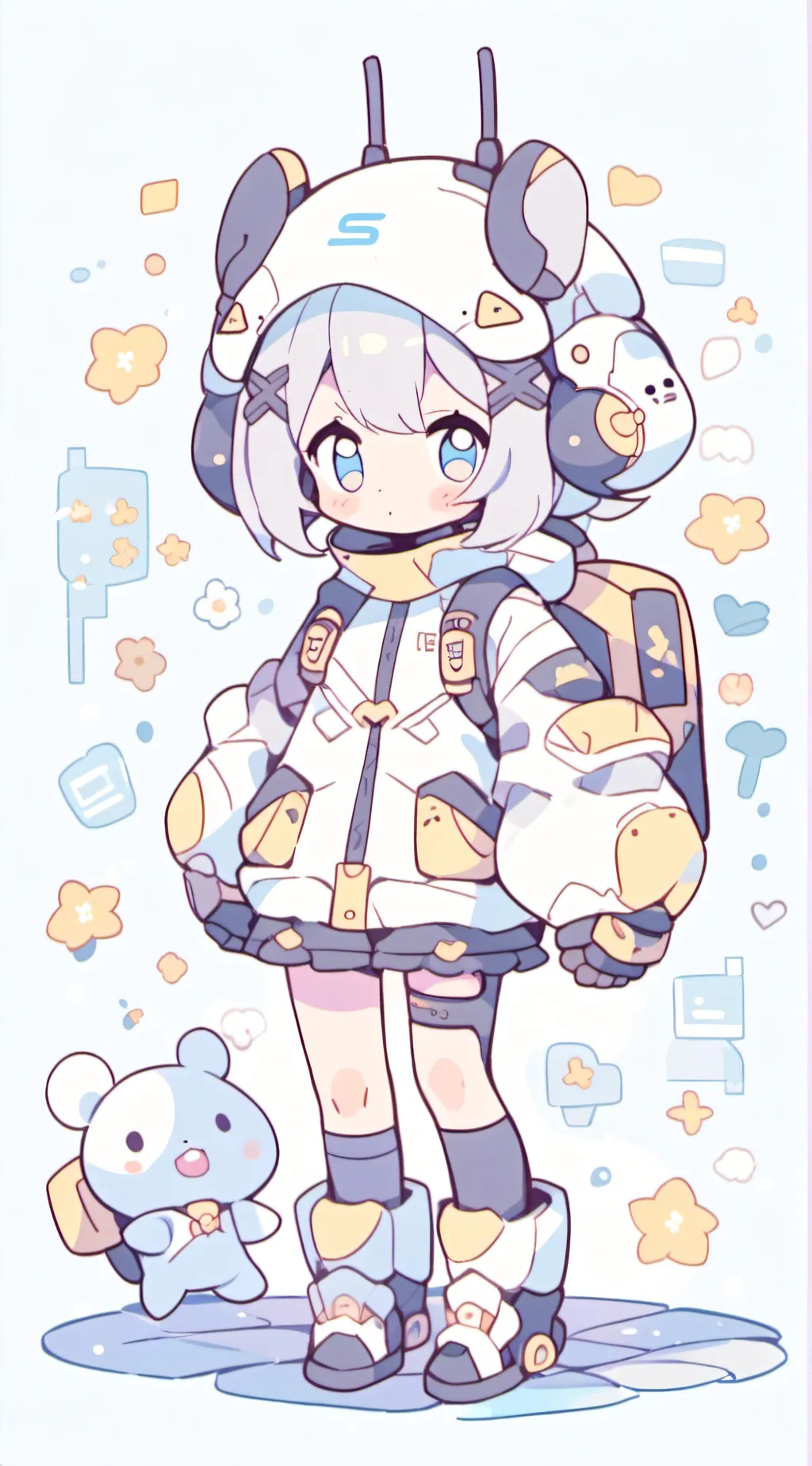 ai character: Robot little girl! background