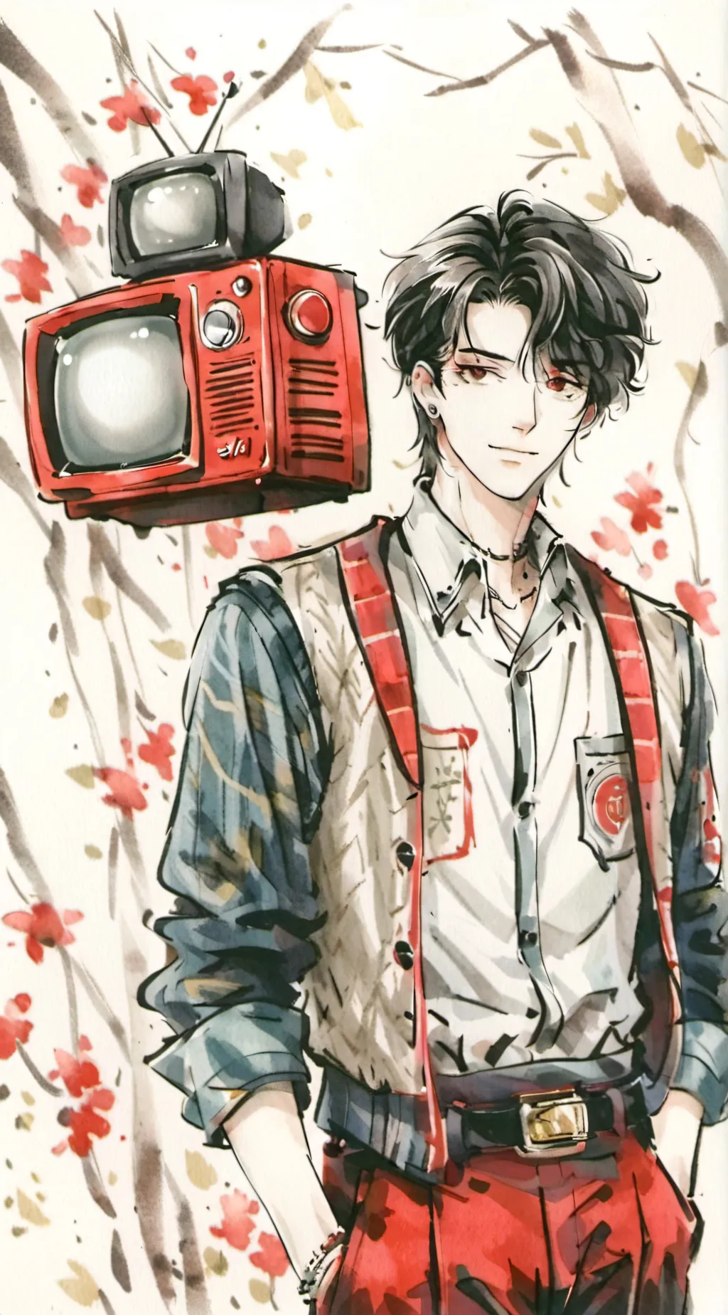 ai character: tvman background