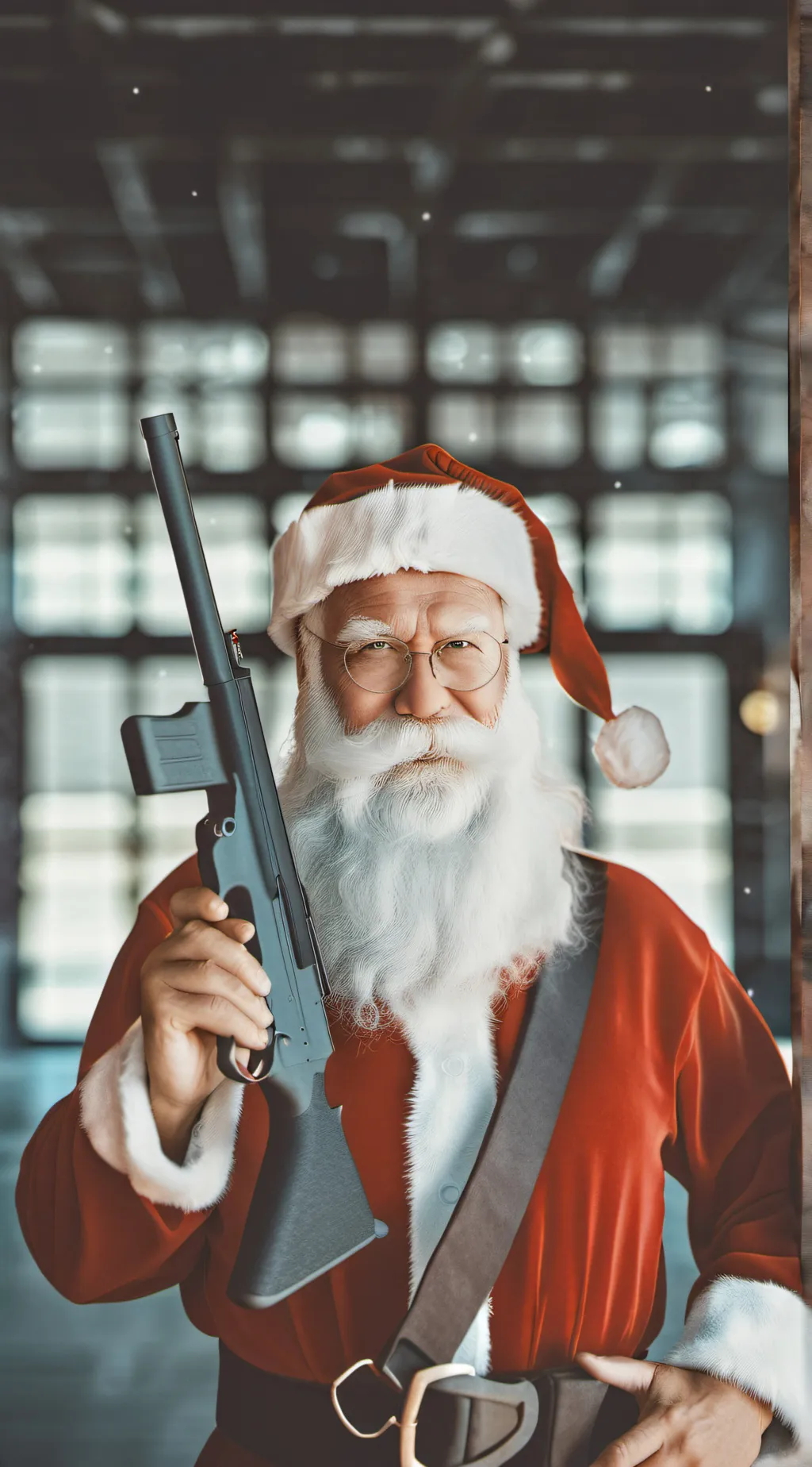 ai character: evil santa 🎅 😈  background