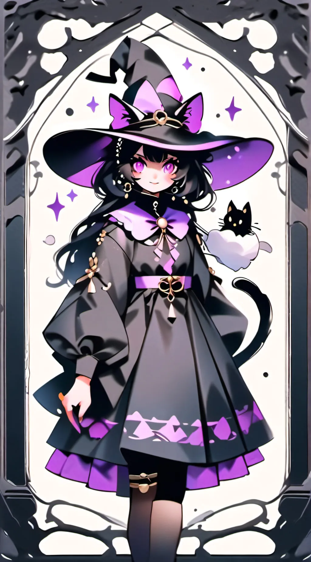 ai character: Cat Witch background