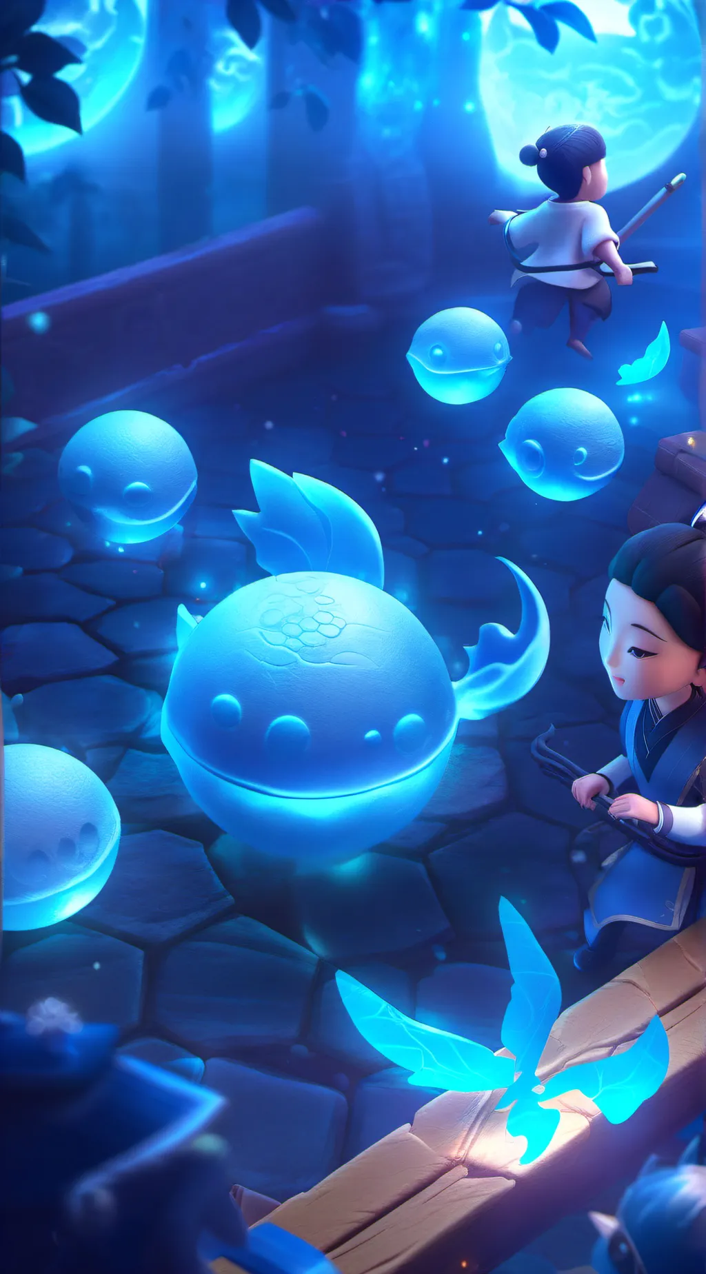 ai character: Try not to move!  background