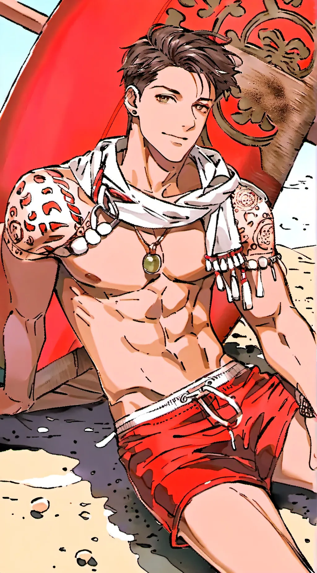 ai character: Sexy Lifeguard background