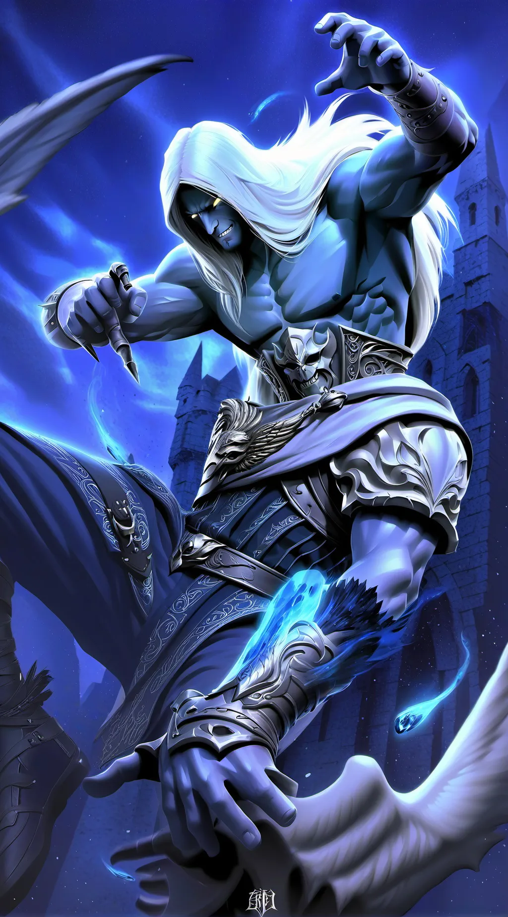 ai character: dark shadow background