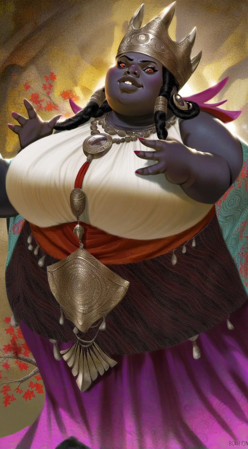 ai character: magenta background