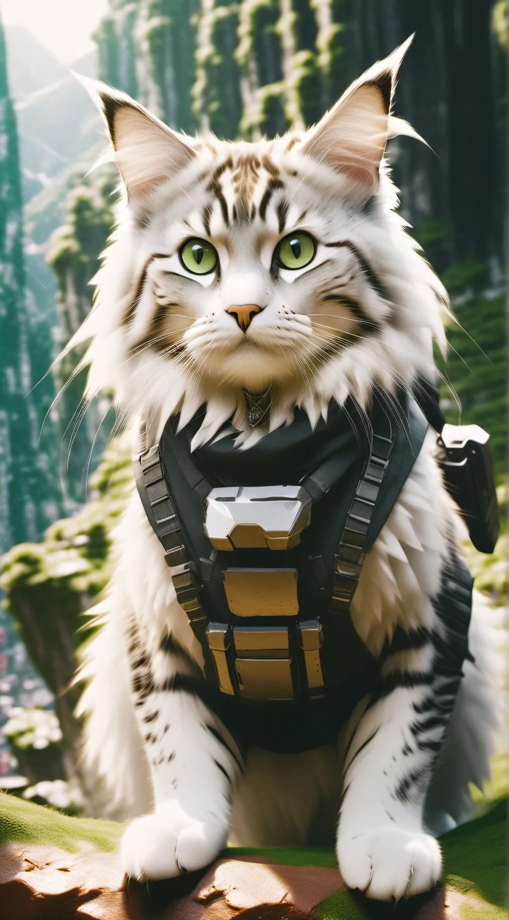 ai character: MECH CAT background