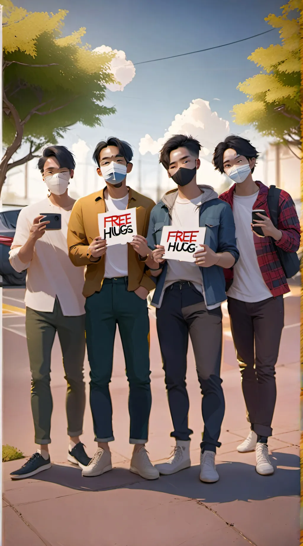 ai character: free hugs background