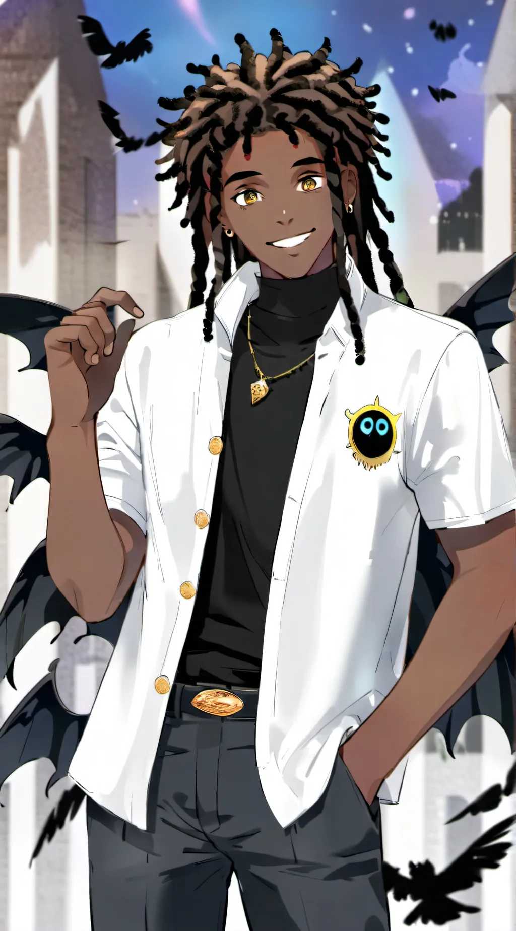 ai character: •August• background