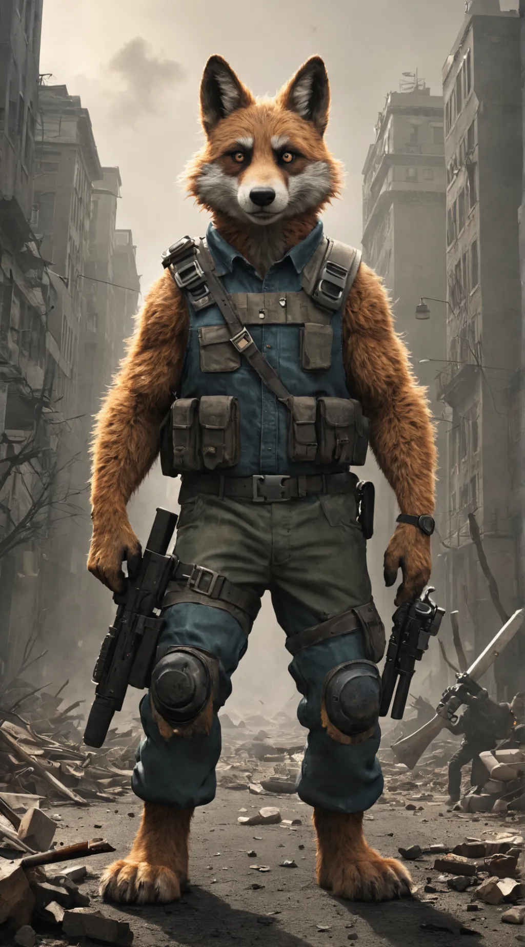 ai character: furry apocalypse background