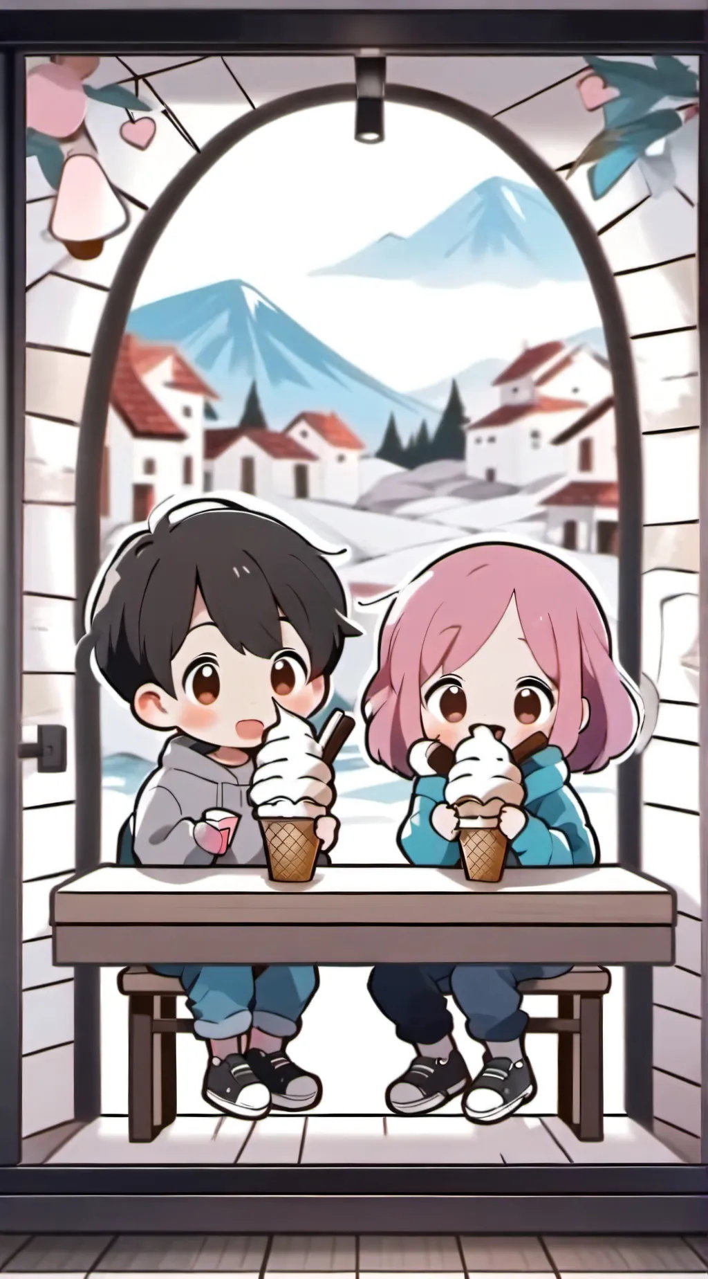 ai character: ice creeeeeam  background