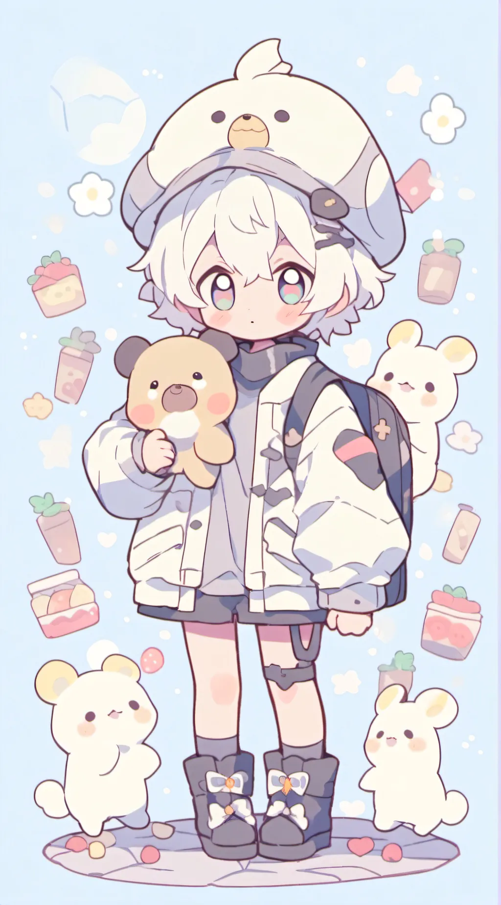 ai character: miss circle cat  background