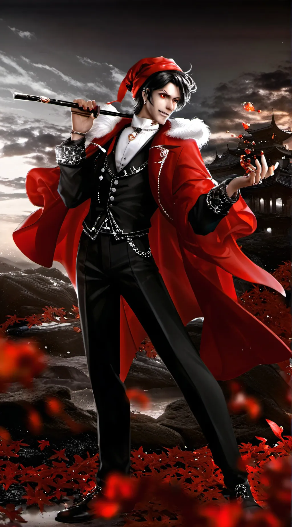 ai character: wizird Russia background