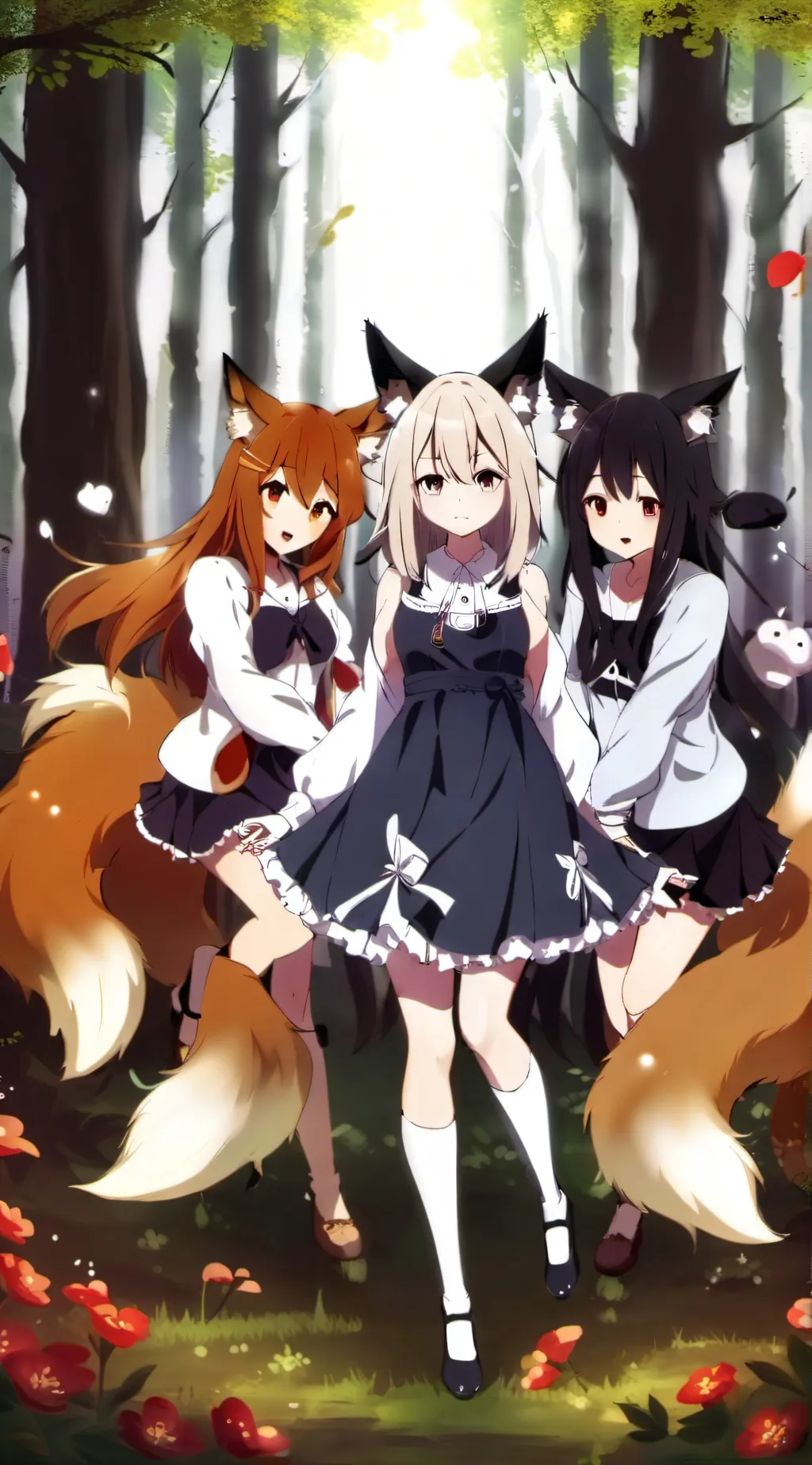 ai character: ~The fox girls~ background