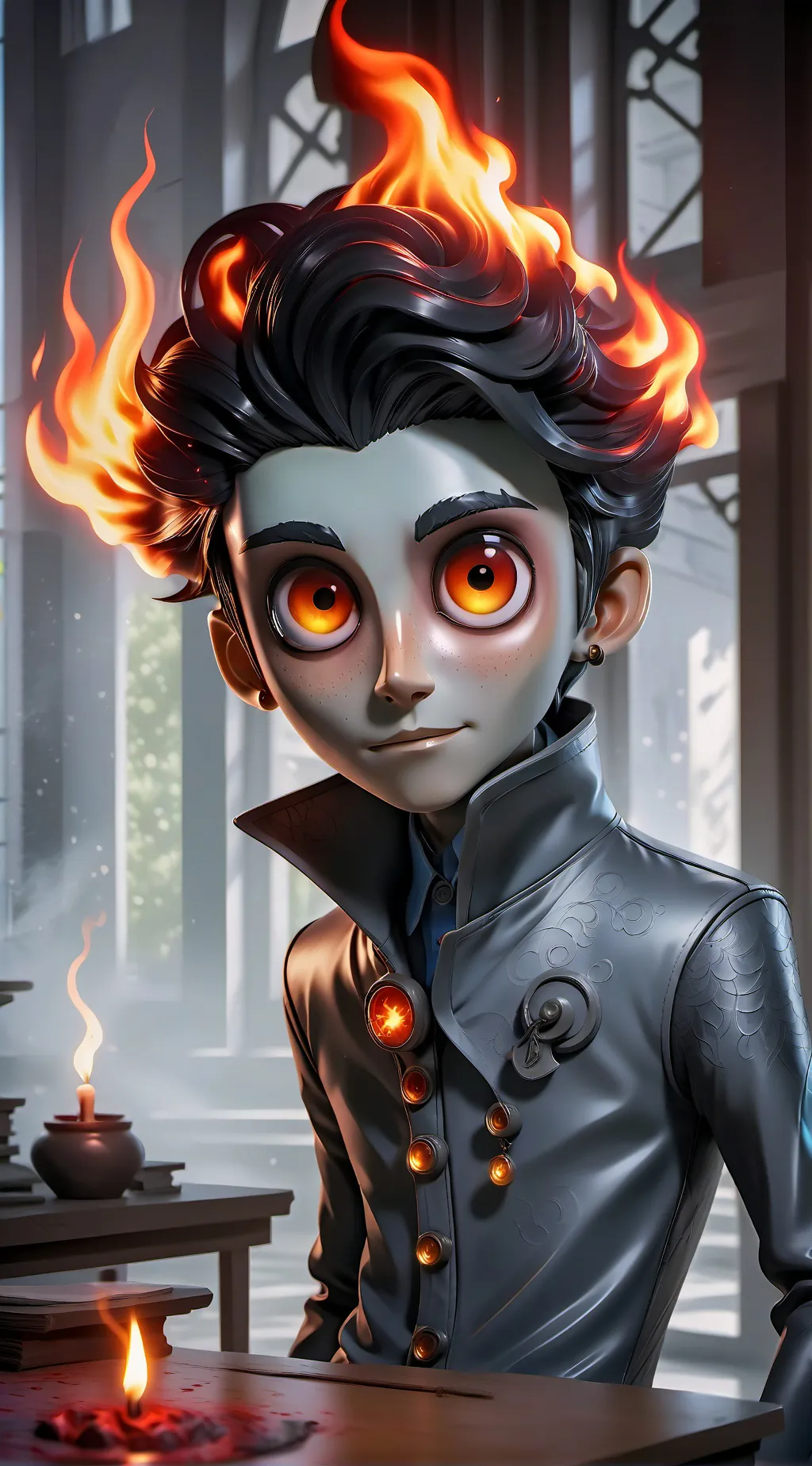 ai character: Blitz Shadowflame background