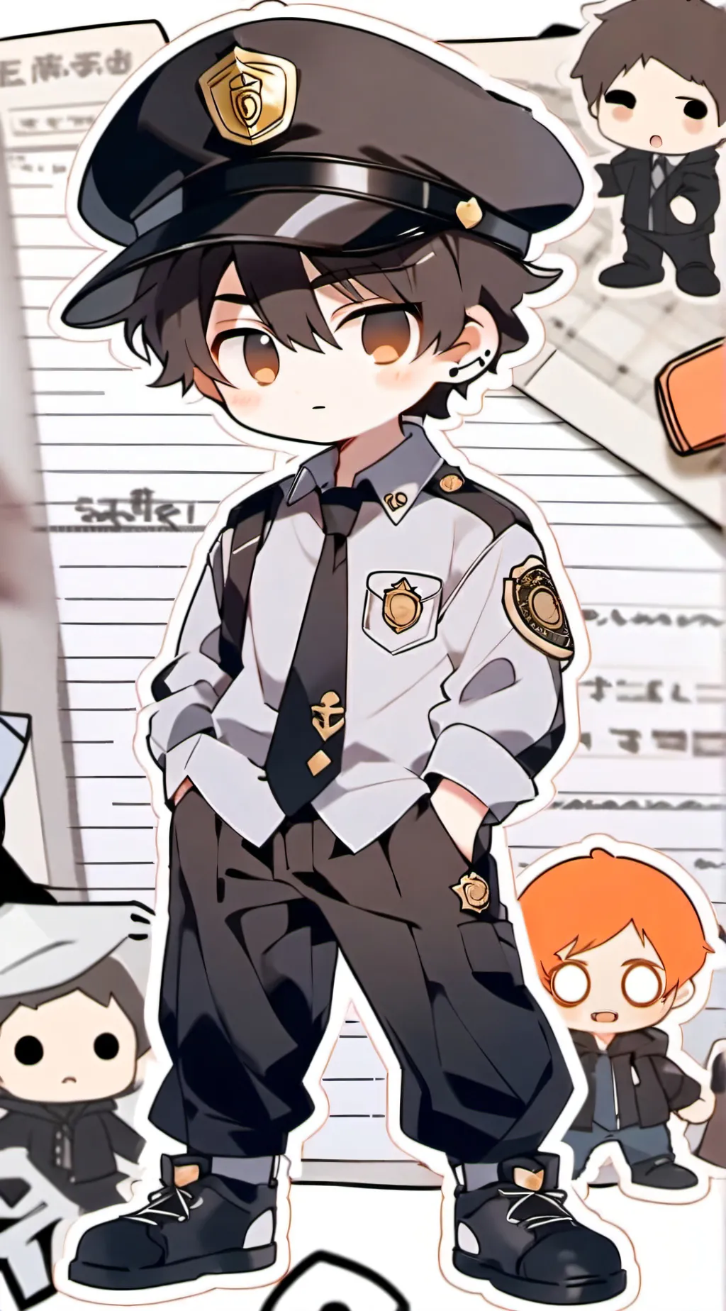 ai character: the police kid background