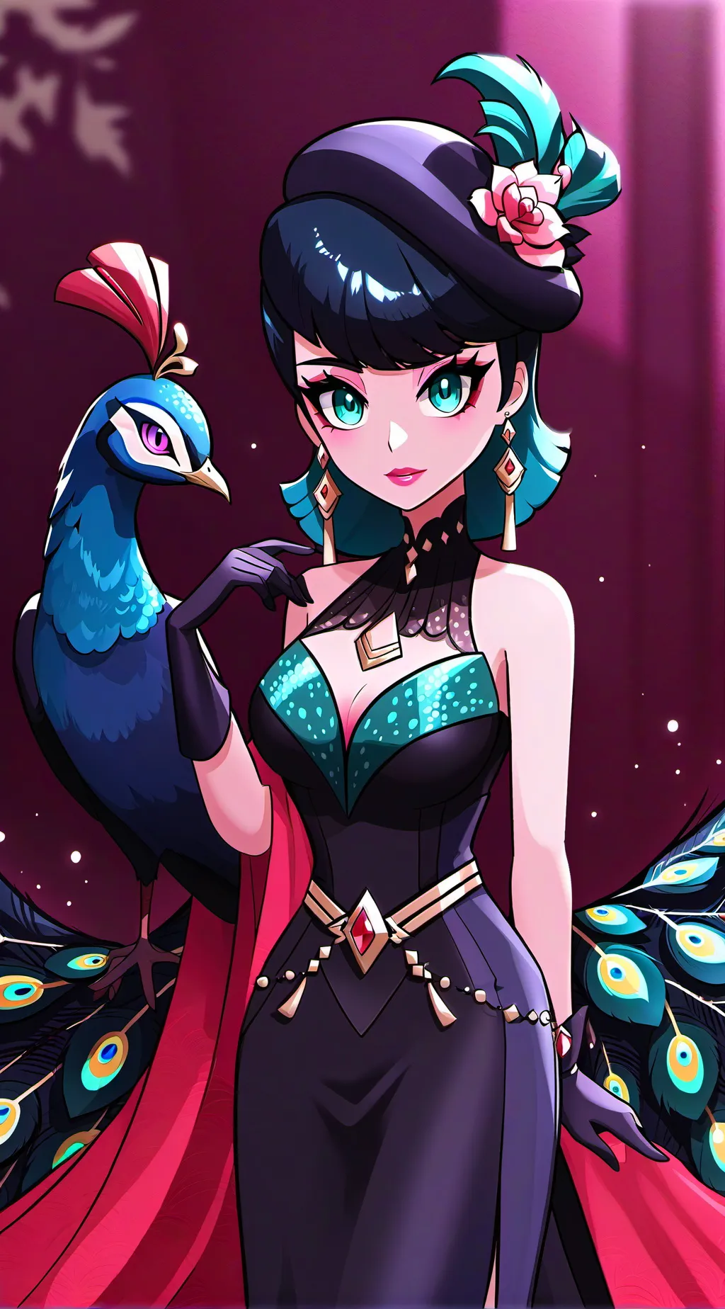 ai character: Peacock background