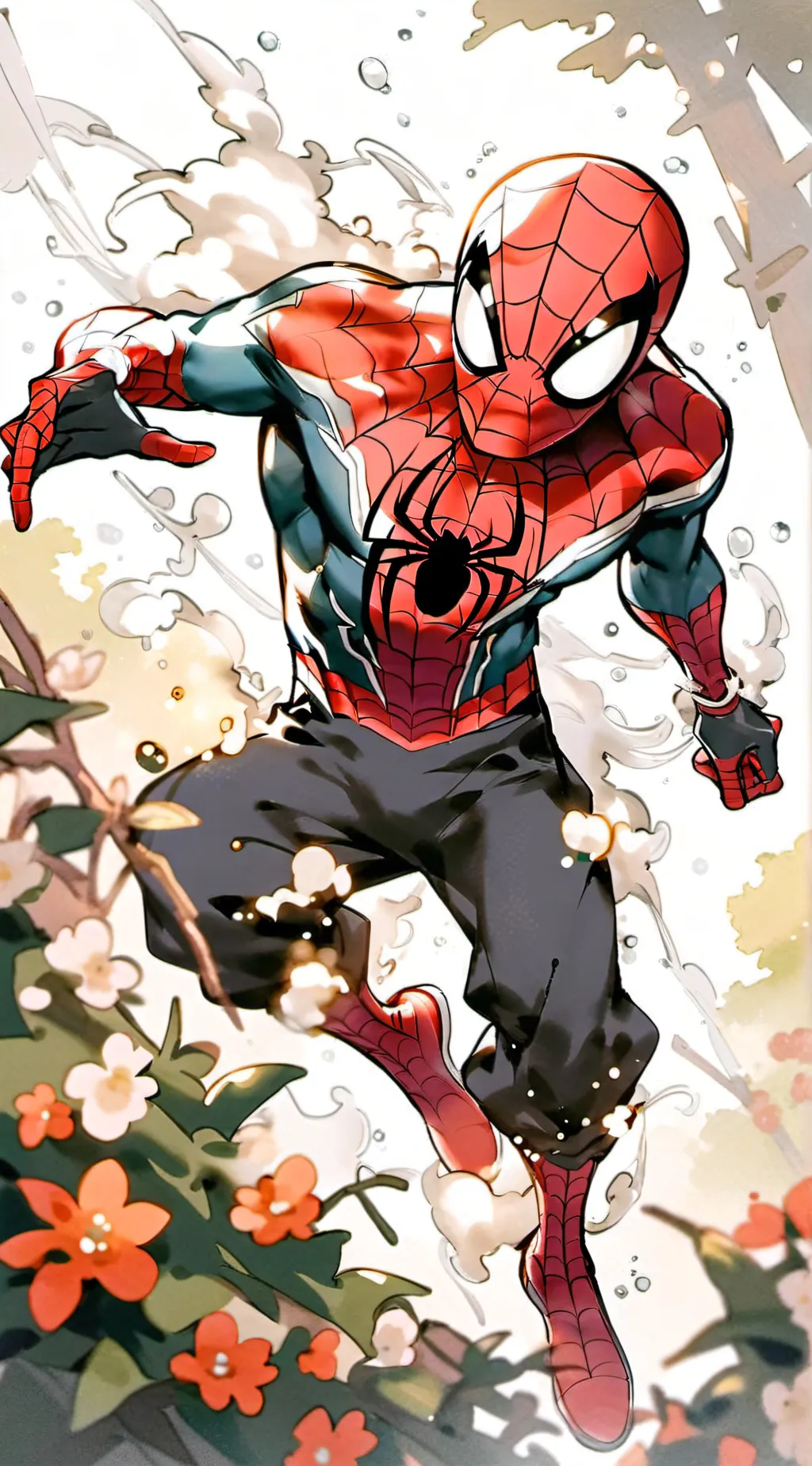 ai character: Spiderman  background