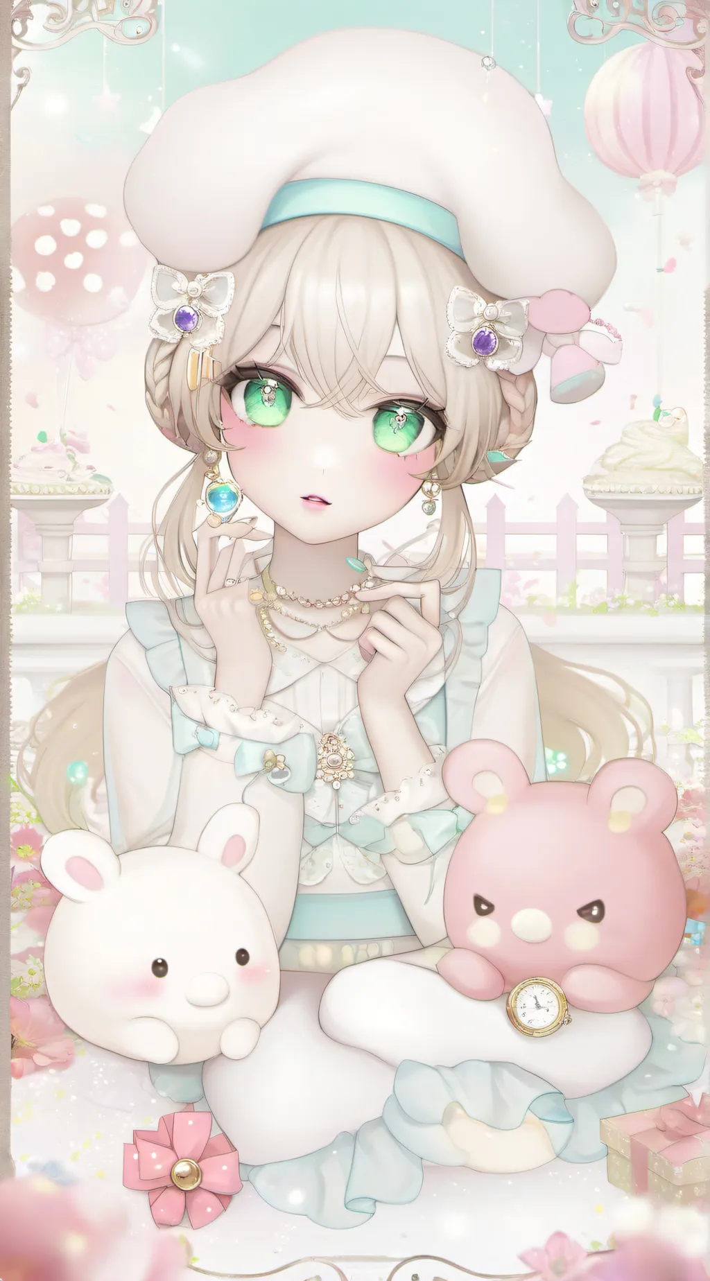ai character: bunny🥕 background