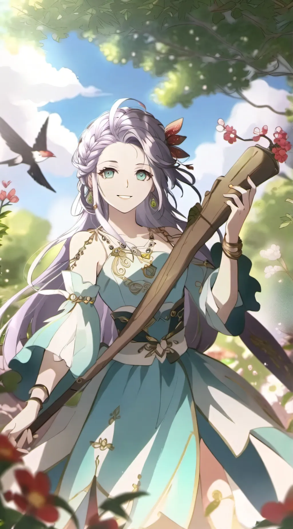 ai character: Apple tre￼e background