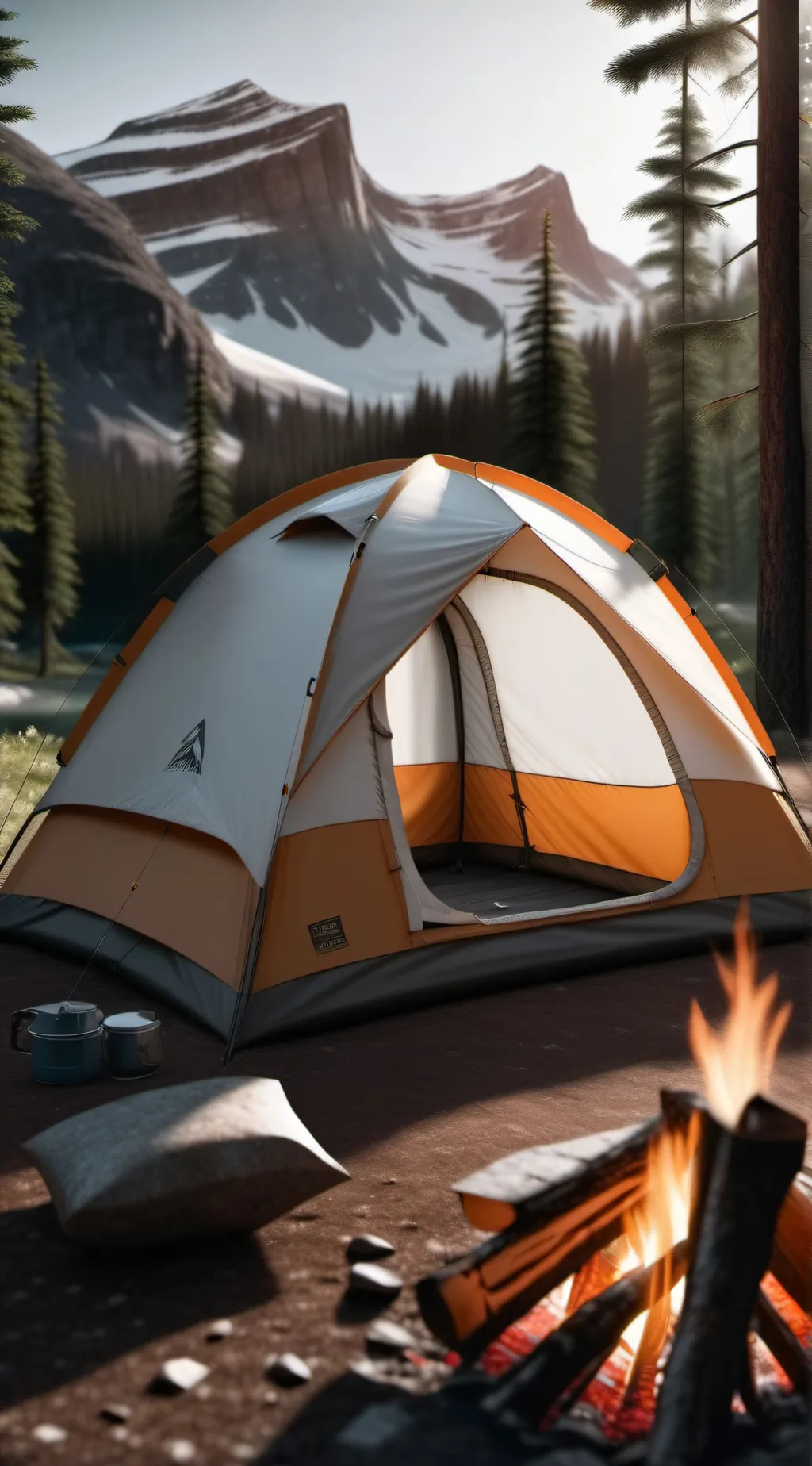 ai character: KNY camping trip background