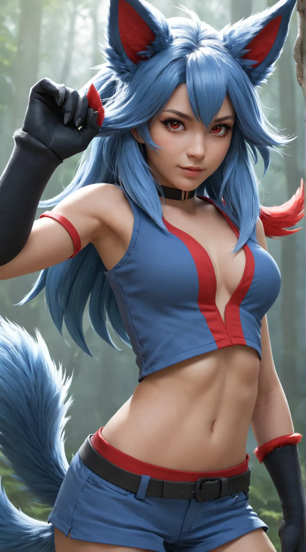 ai character: Lucario  background