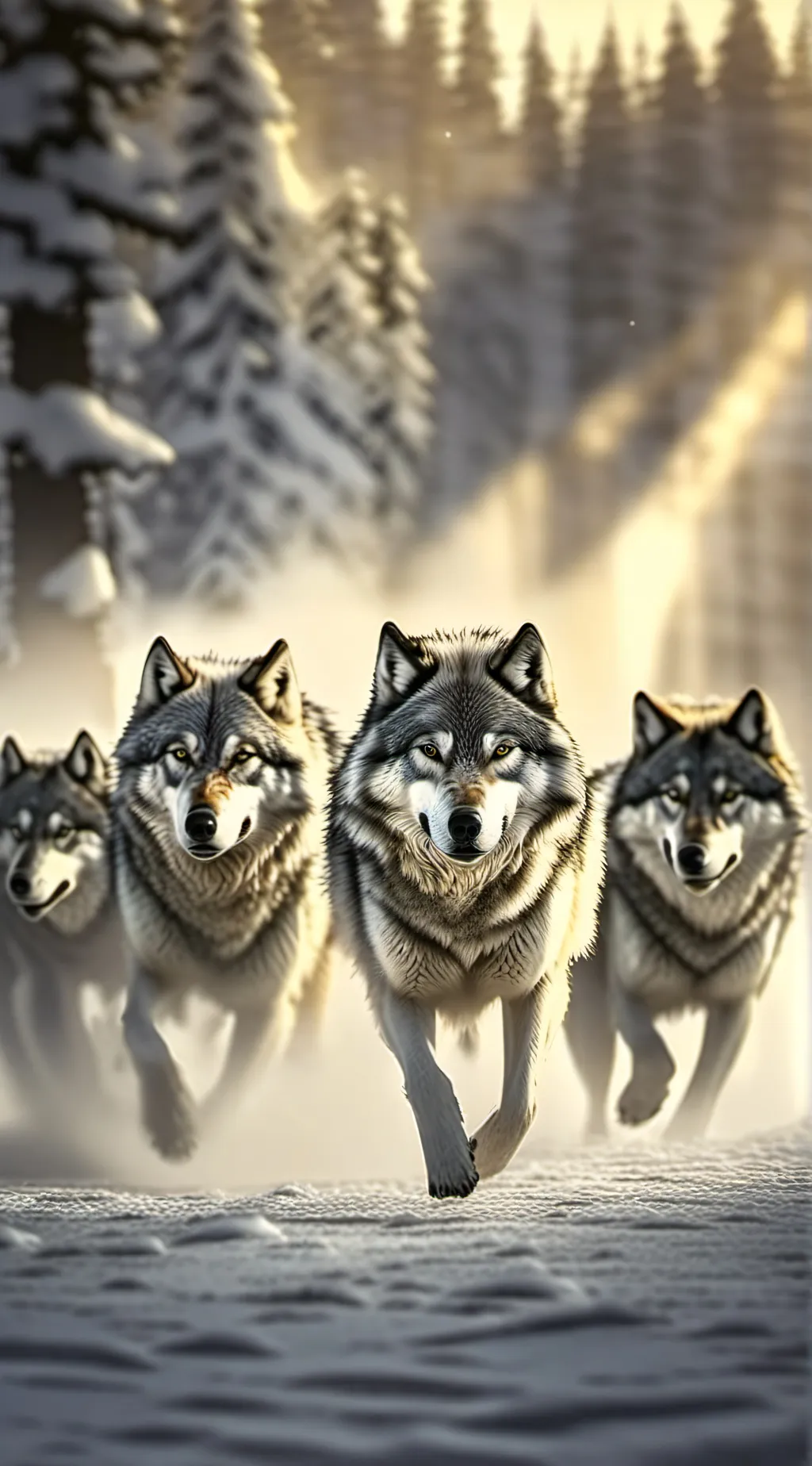 ai character: Saved by wolves background