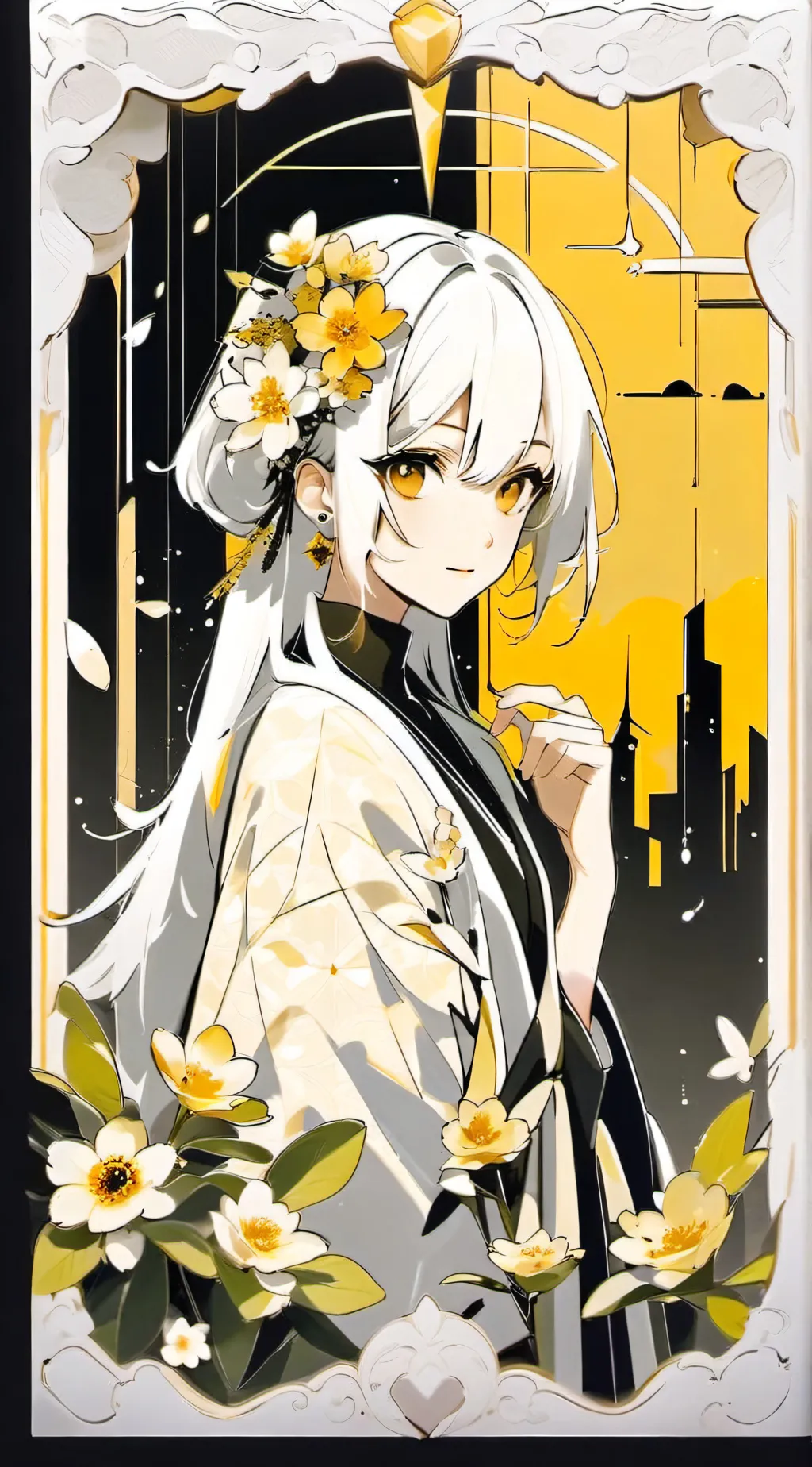 ai character: sunflowers  background