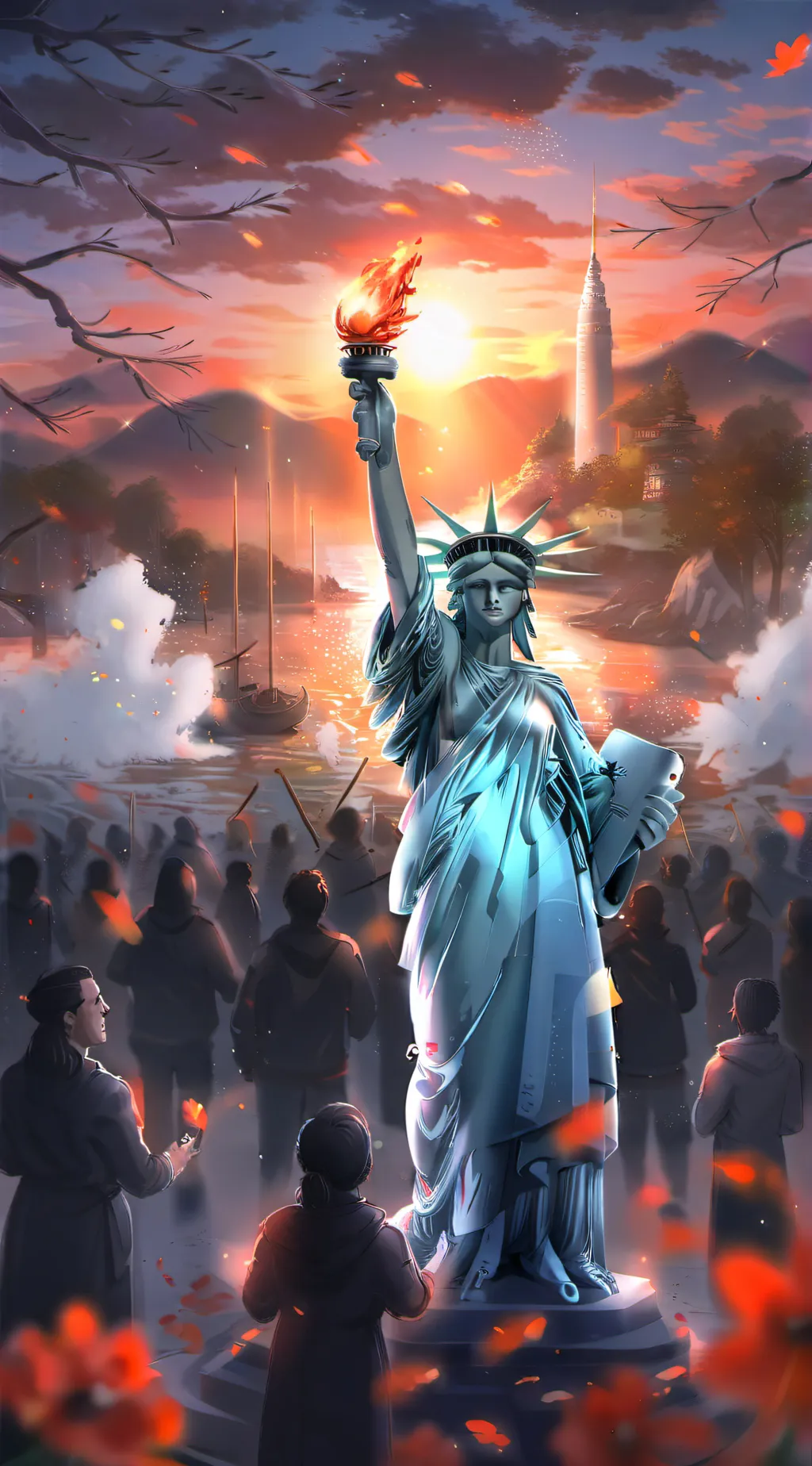 ai character: flag background