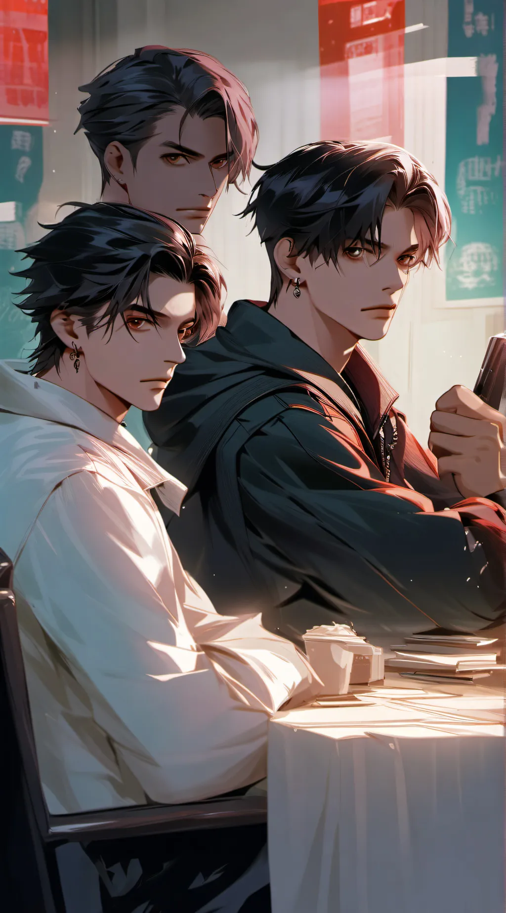 ai character: Michael&Axl&Mike  background