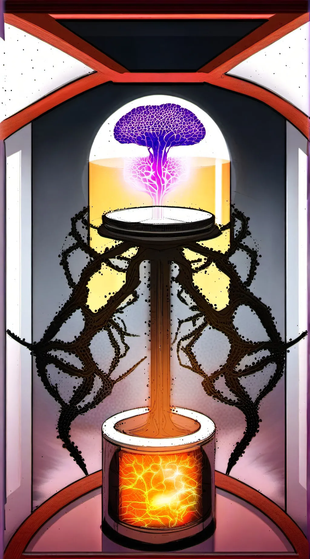 ai character: Creator and sun background