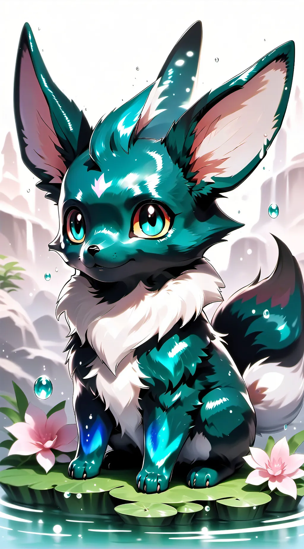 ai character: EEVEE CHRISTMAS  background