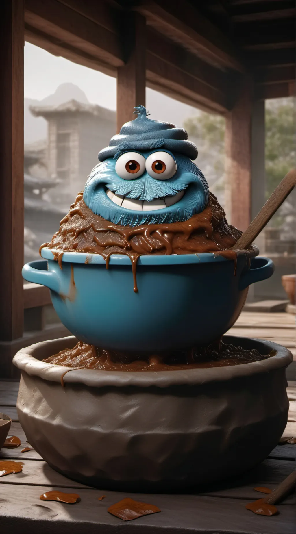 ai character: Shit stain background