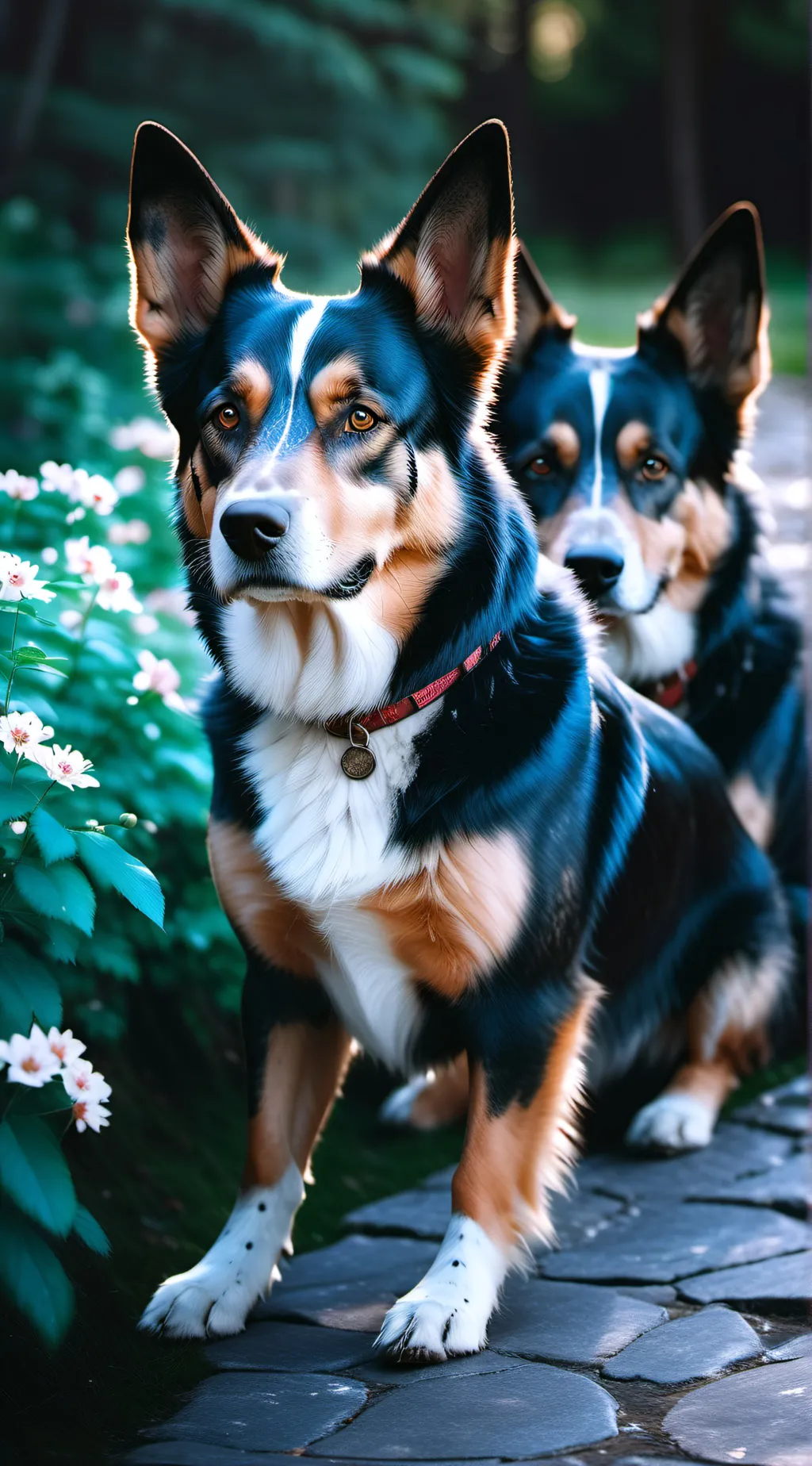 ai character: dogs and hunter background