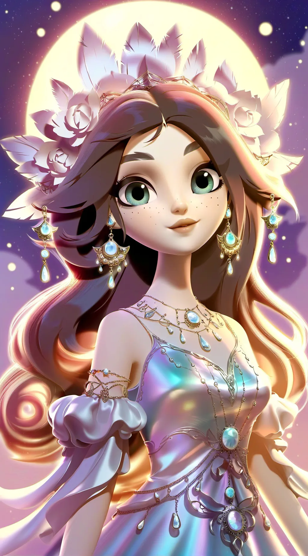 ai character: moon lady background