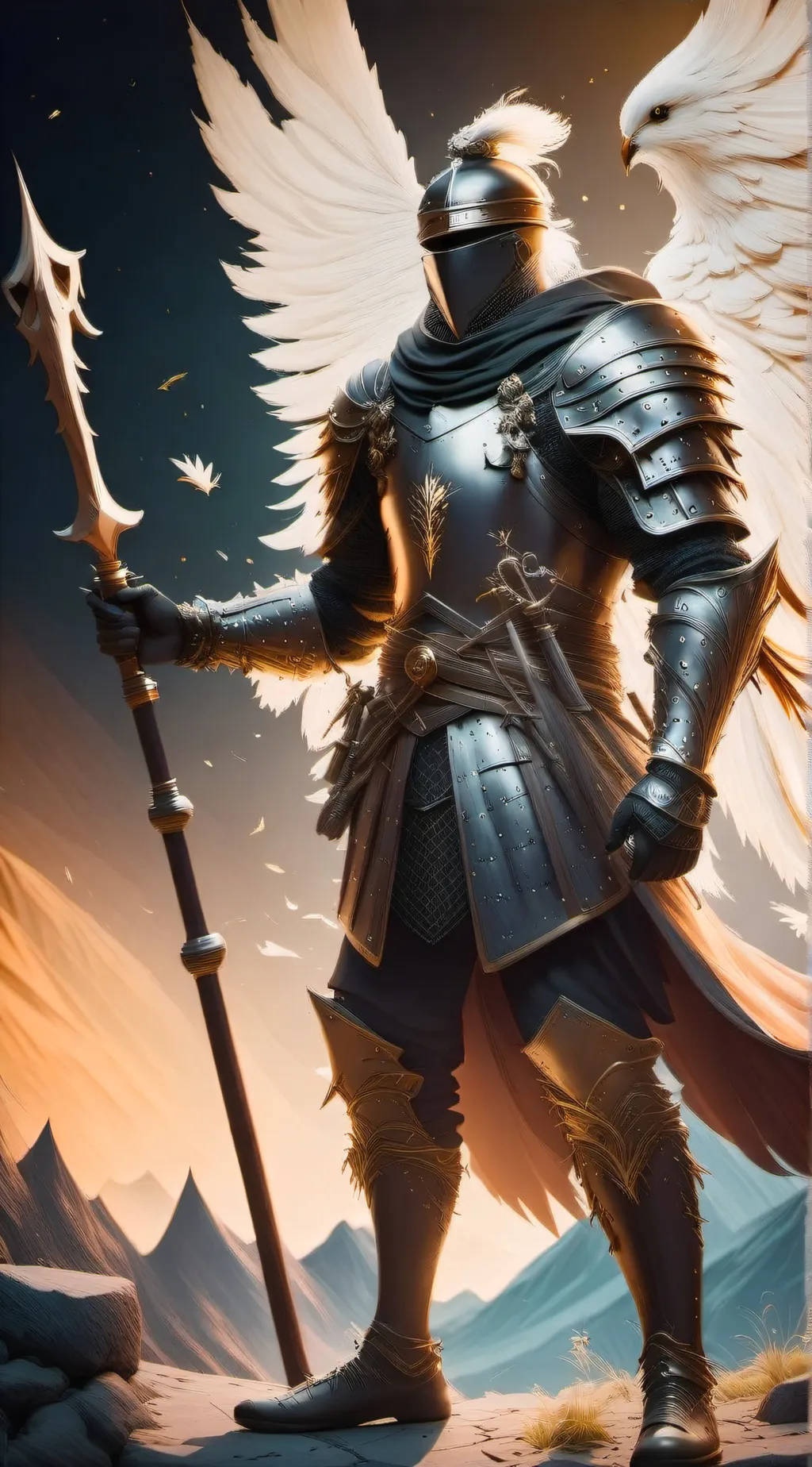 ai character: the black night background