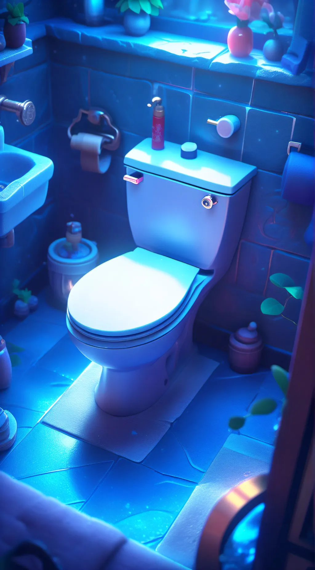 ai character: toilet  background