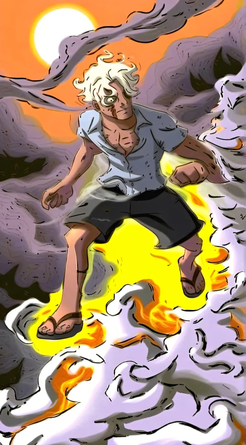 ai character: Gear 5 Luffy background