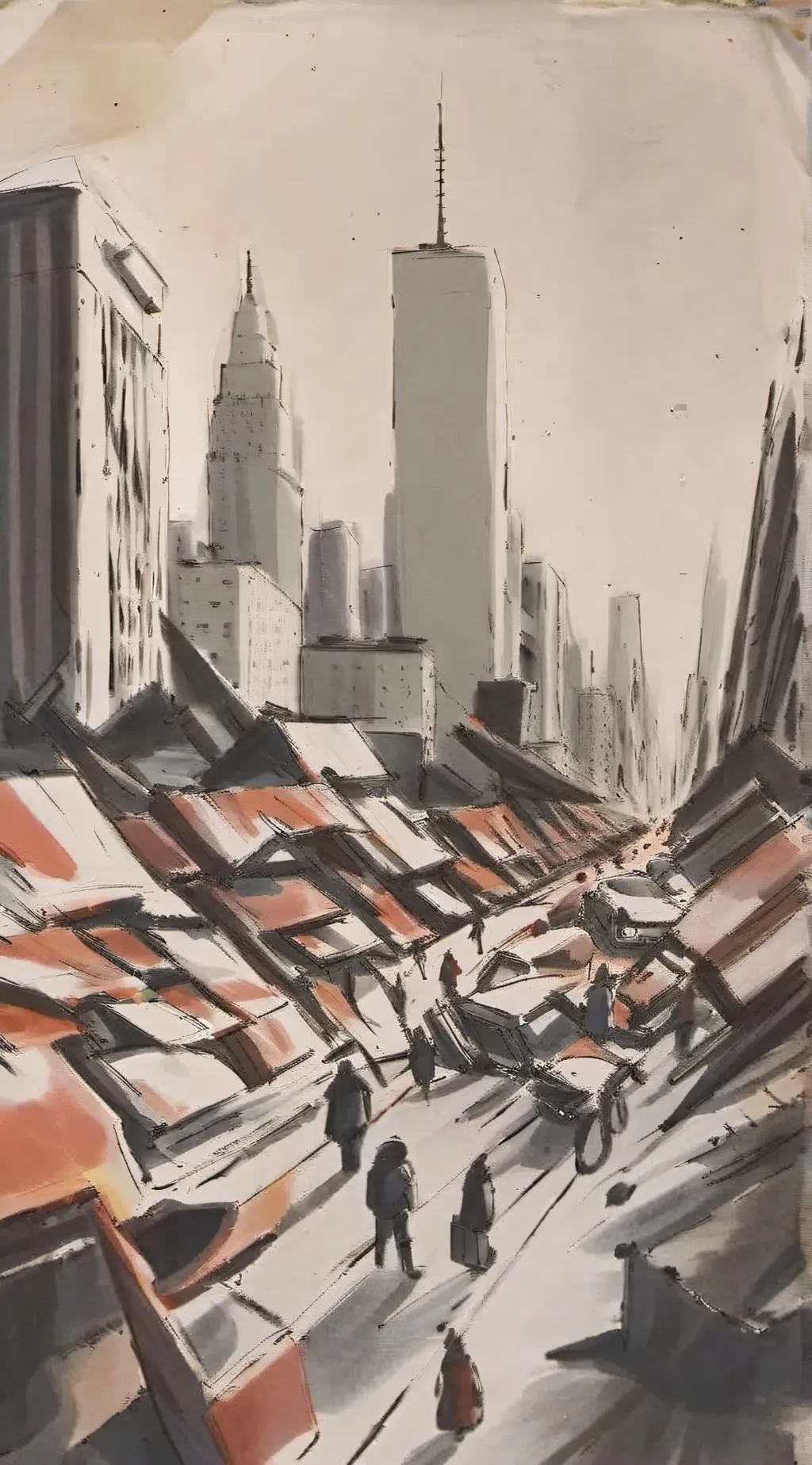 ai character: New York to phone background