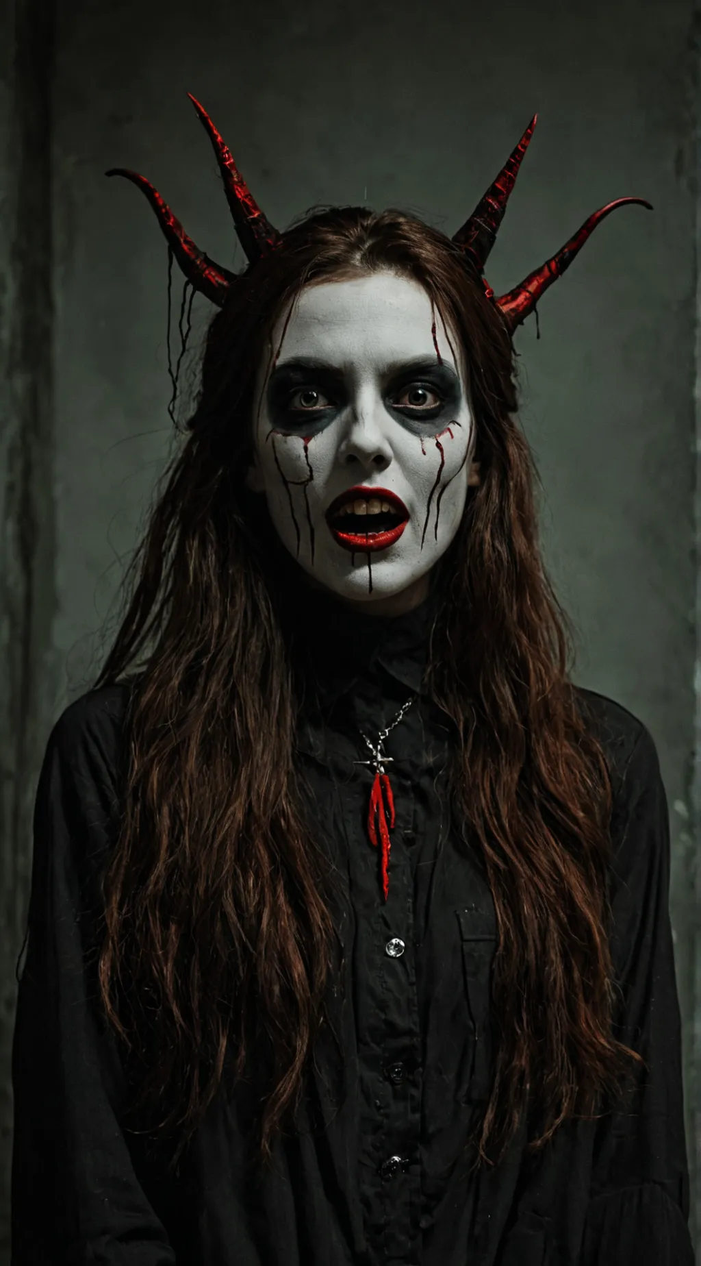 ai character: demon in school  background