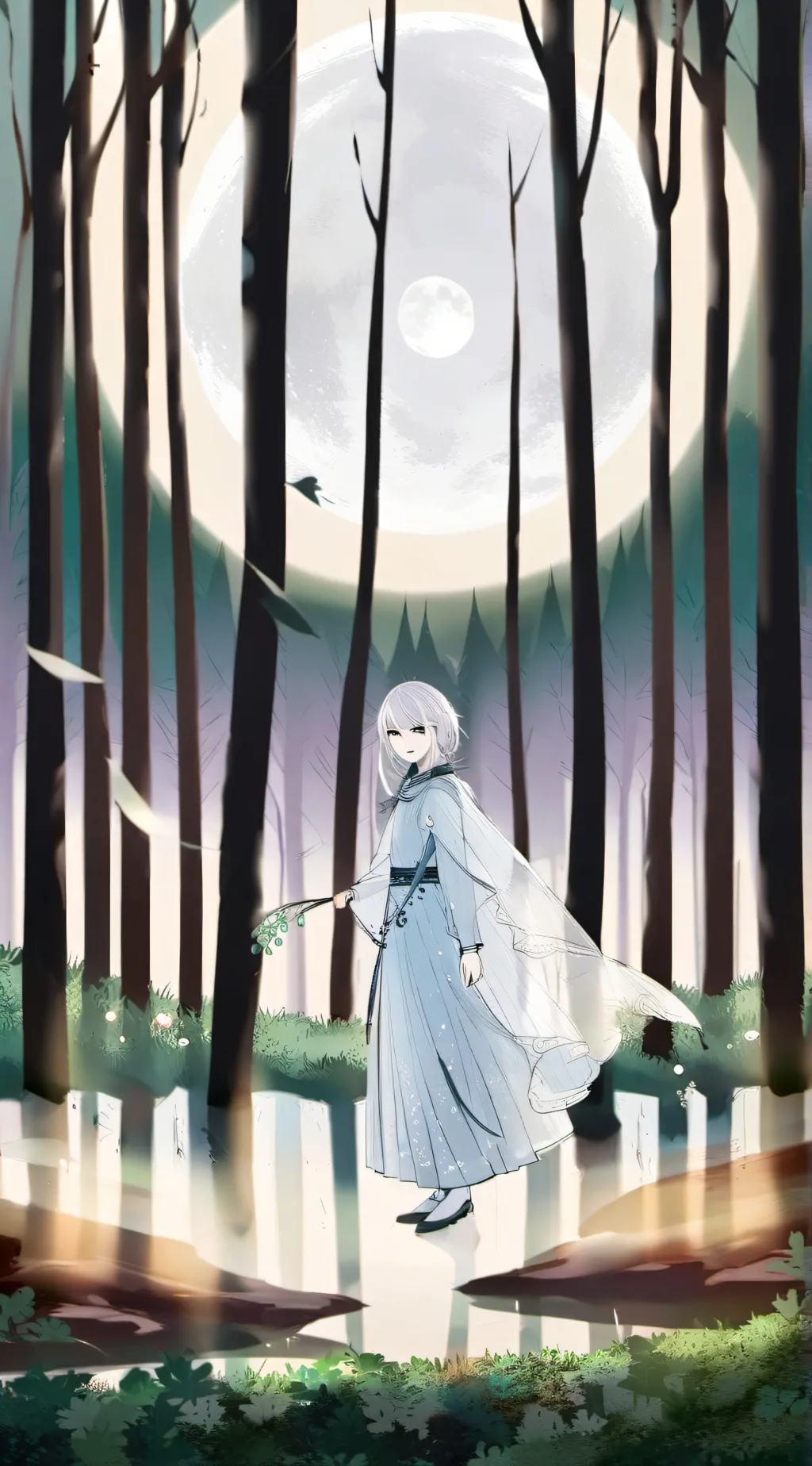 ai character: Snow background