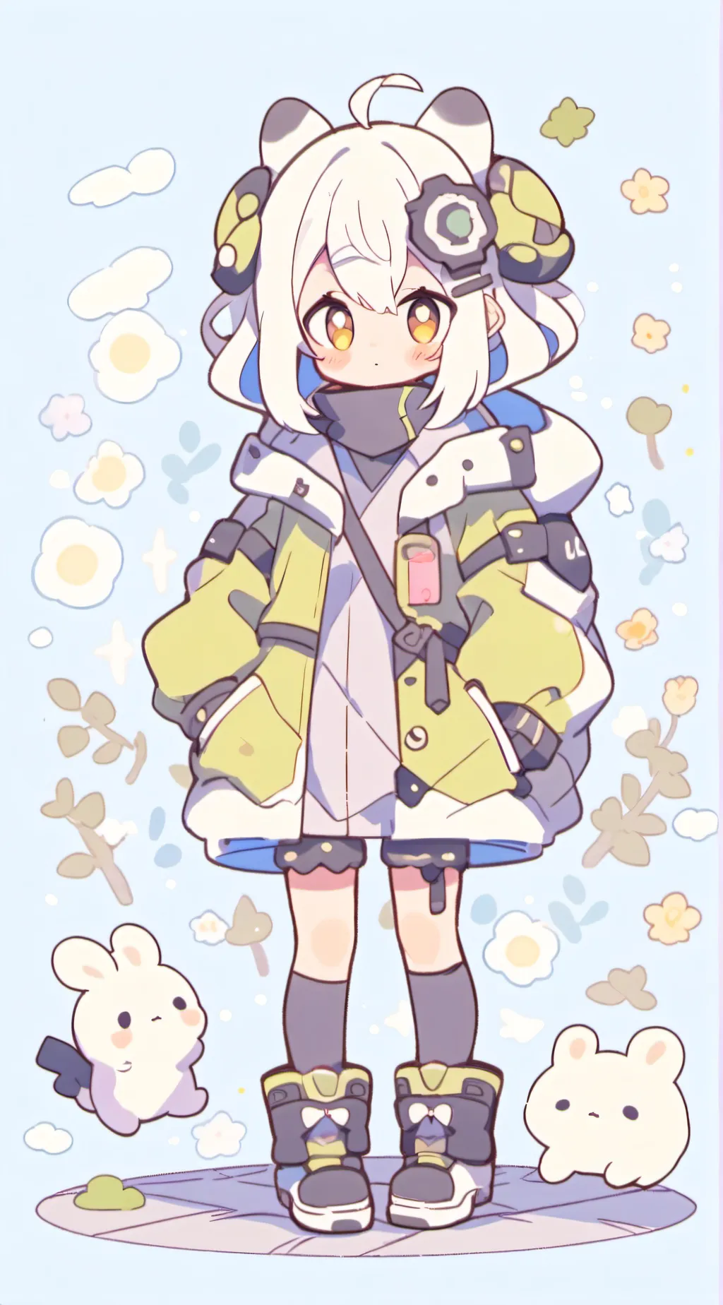 ai character: sun and moon background