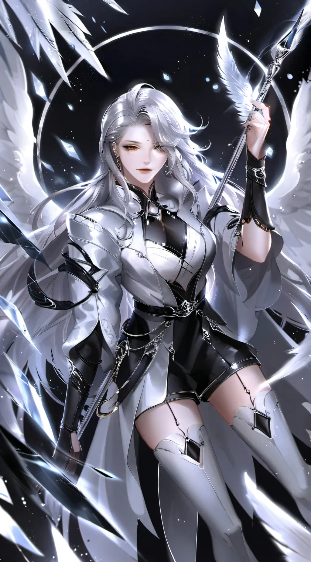 ai character: Silver background