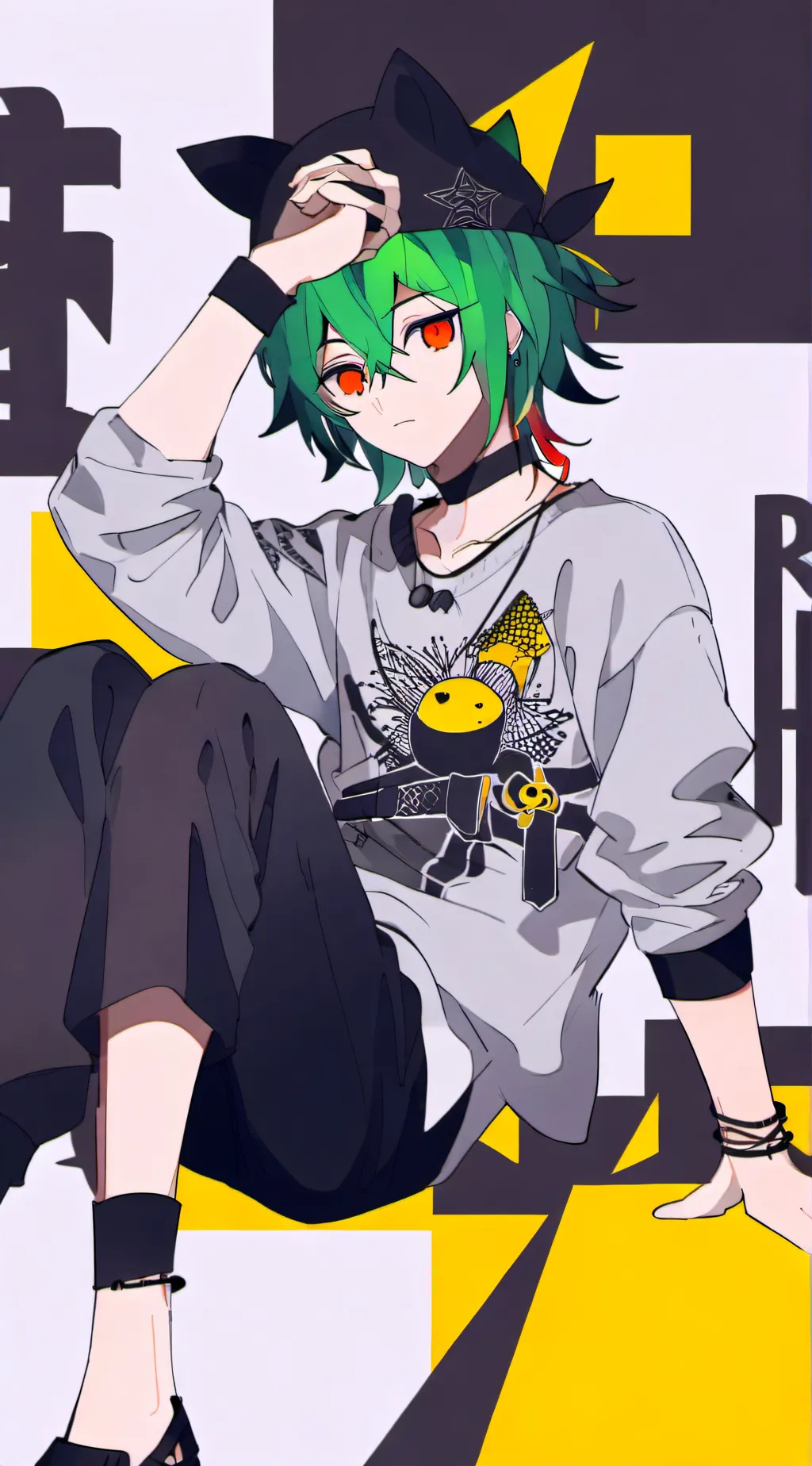 ai character: bakugo X Deku background