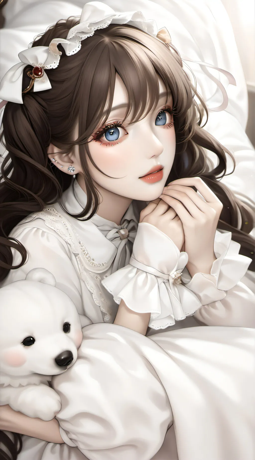 ai character: cute girl new background