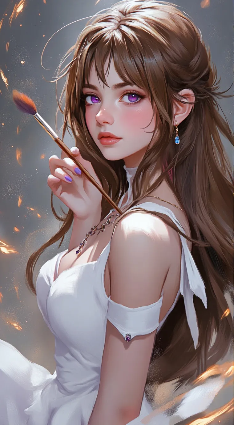 ai character: Violet background