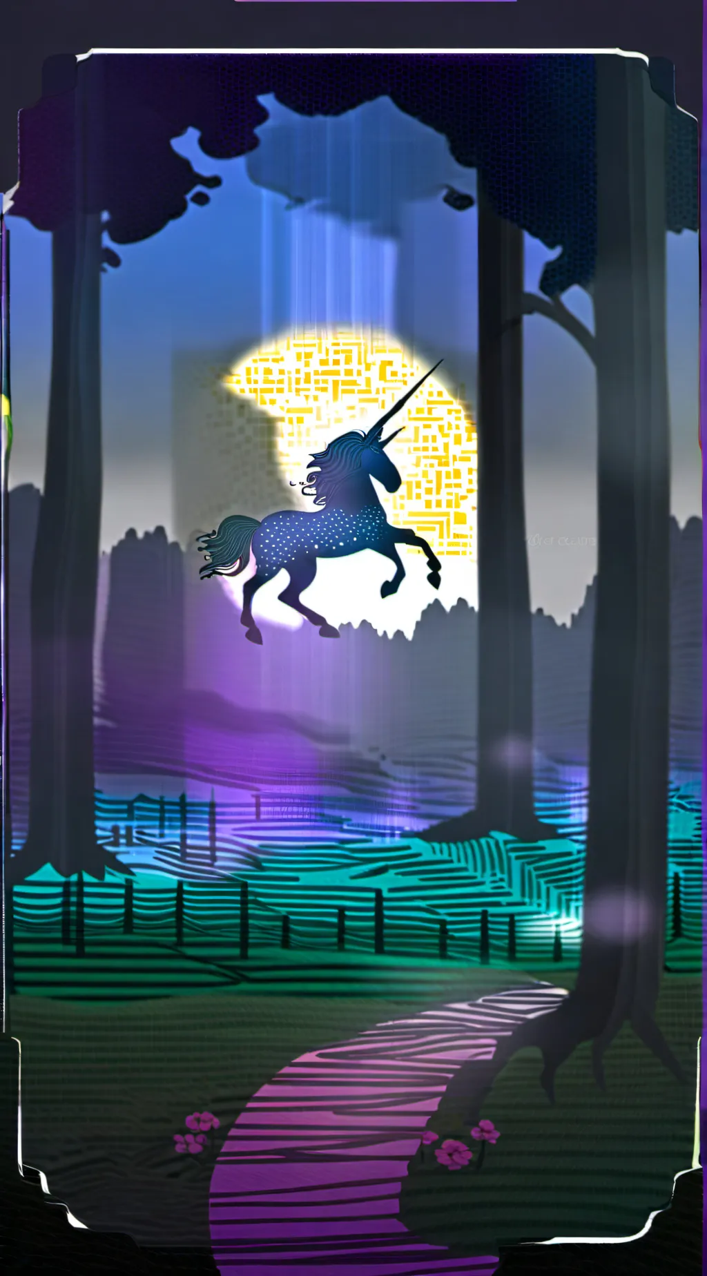 ai character: rainbow background