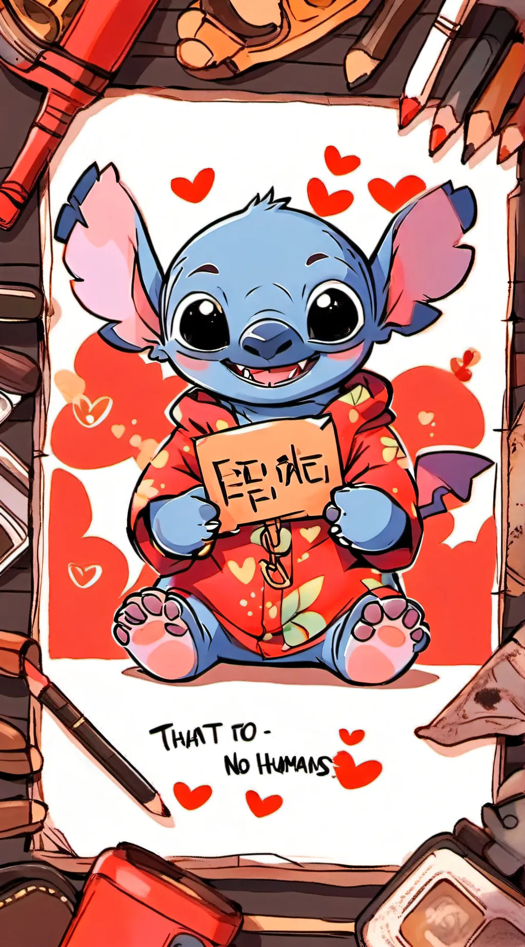 ai character: stitch background